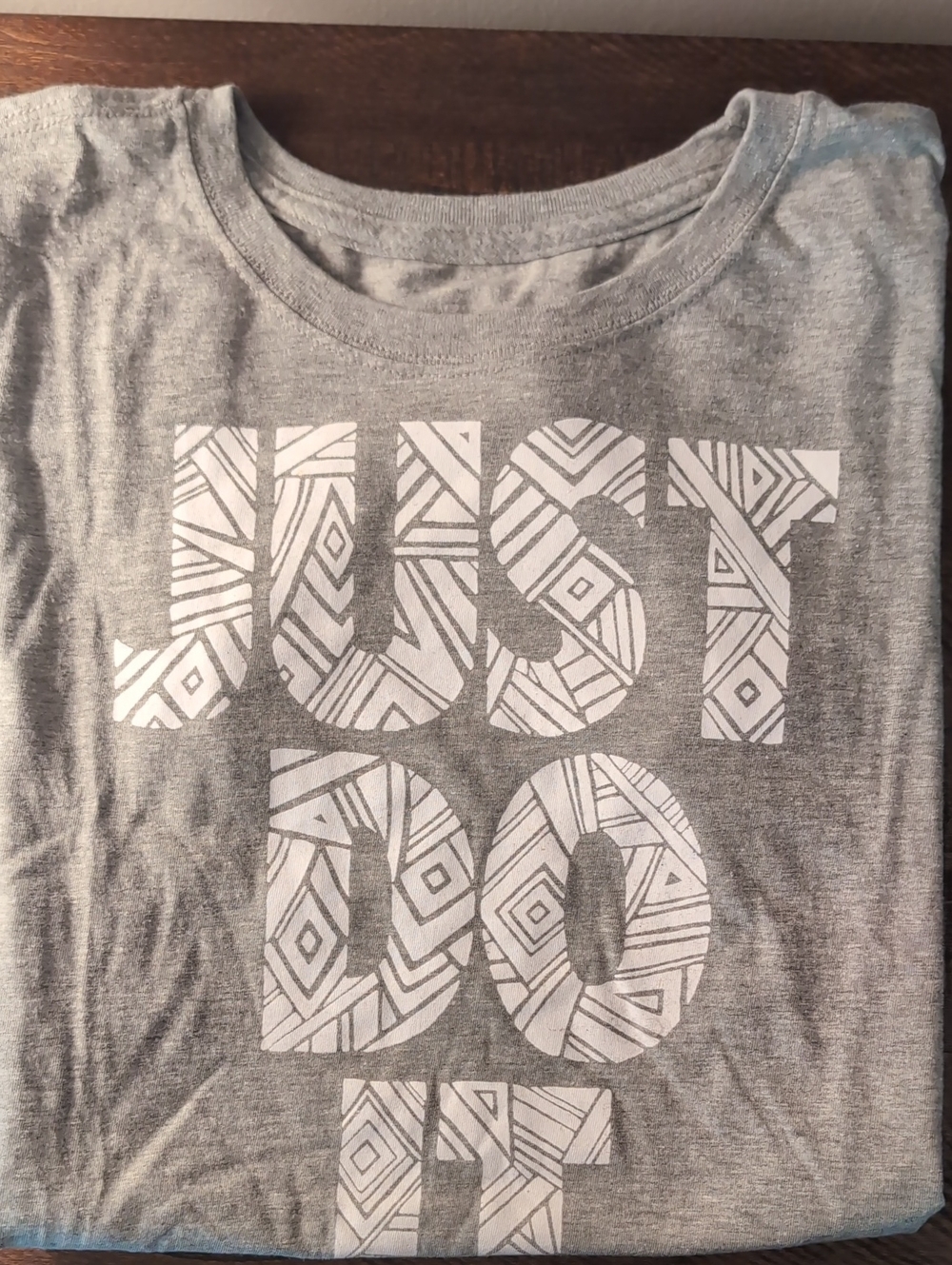 Nike Gray Short-Sleeve Tee with White 'Just Do It' Graphic